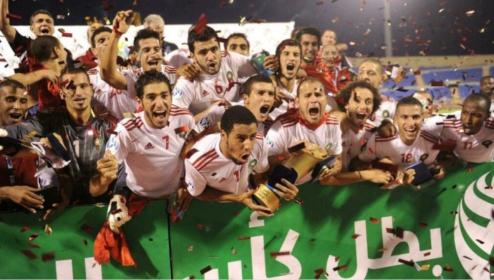 المنتخب المغربي الرديف حين تتويجه بكأس العرب 2012
