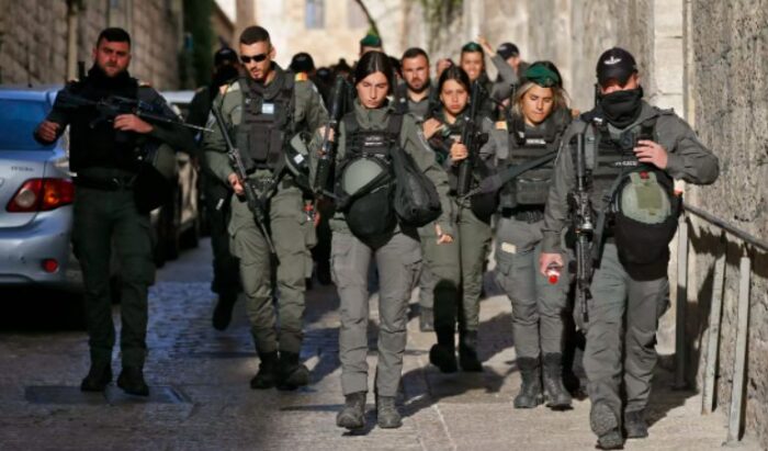 وحدة من قوات حرس الحدود الاسرائيلي في البلدة القديمة في القدس الشرقية المحتلة